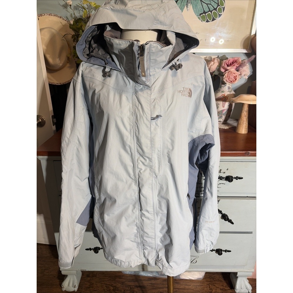 The North Face HyVent Blue Nylon Outdoor Women's Hooded Jacket Size XL